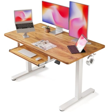 FEZIBO Standing Desk with Keyboard Tray - Electric Height Adjustable Desk
