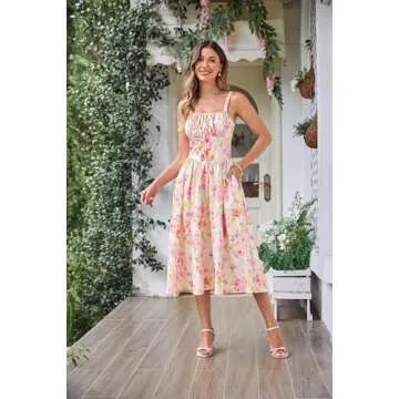Elegant Ruched Bust Floral Dress for Women Summer Style
