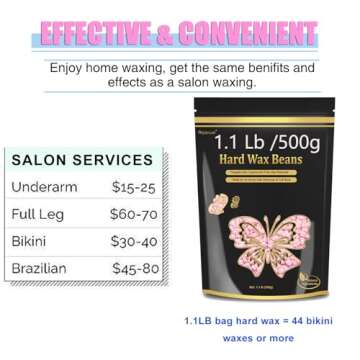 Auperwel Wax Beads for Hair Removal, 1.1LB Painless Salon Hard Wax Beans for Bikini, Eyebrow Facial, At Home Pearl Waxing Beads for Sensitive Skin with 20 Spatulas for Women Men(Rose)