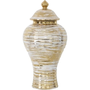 Chic Ceramic Ginger Jar with Lid - Decorative Storage Solution