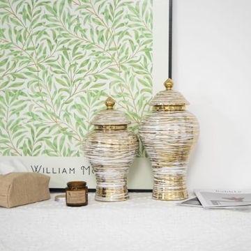 Elegant Ceramic Ginger Jar with Lid for Stylish Decor