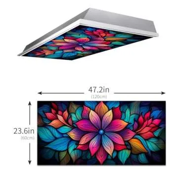 MSINMKOK Fluorescent Light Covers 4x2ft Decorative Blue