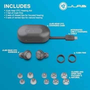 JLab Hear OTC Hearing Aid & Earbuds with Four Modes