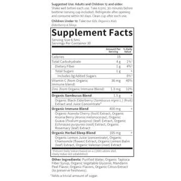 Elderberry Sleep Immune Syrup - Organic Support for All Ages