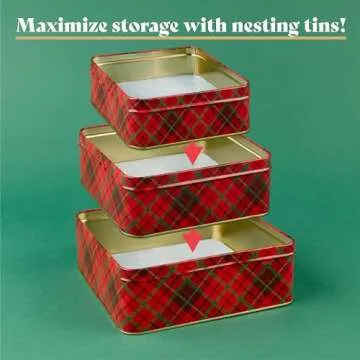 Plum Designs Christmas Cookie Tins Set of 3 - Perfect Gift