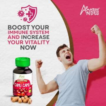 Camu Camu Capsules l Powerful Vitamin C Source l Immune System Booster l Organic and Fairtrade Certified l 100 Vegan Pills l 1500mg per Serving l Non GMO and Gluten Free l Amazon Andes