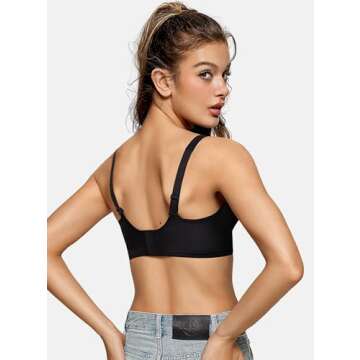 OEAK Women’s Deep V Comfort Bras - No Underwire & Seamless