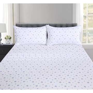 RUVANTI 100% Cotton Twin Sheets Set, 3 Pieces, Soft & Breathable Percale Weave Bedding, Deep Pocket 16", Hotel Standard, Crisp Cool Feel, Durable, Perfect Floral Bed Sheet, Phulkari