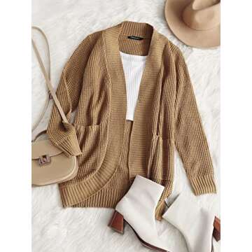 Cozy MEROKEETY Women's Long Sleeve Cardigan for Fall Style
