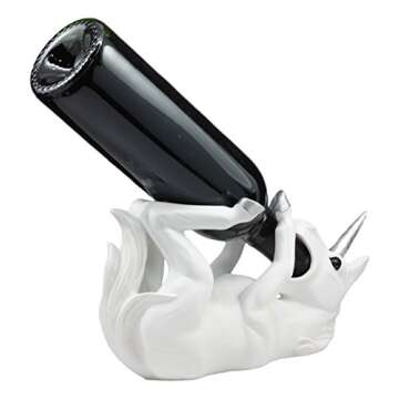 Ebros Wine of Sacred Purity Unicorn Wine Holder Figurine Kitchen Decoration Mystical Unicorn Glade Statue