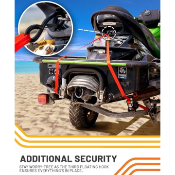 Strapinno 15 ft Ratchet Straps for Heavy Duty Transport