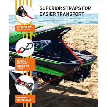 Strapinno 15 ft Ratchet Straps for Heavy Duty Transport