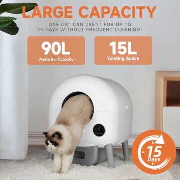 Self Cleaning Litter Box, Automatic Cat Litter Box with APP Control, Multi-Cat Compatible,1 Roll of ...