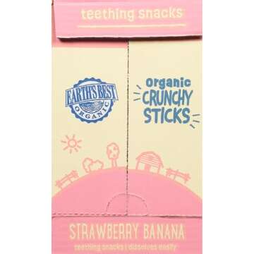 Earth's Best Organic Baby Food, Dissolvable Teething Snack for Babies 6 Months and Older, Strawberry...