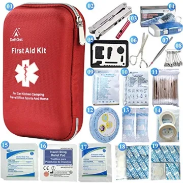 Deftget 163 Piece Waterproof First Aid Kit for Safety