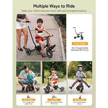 besrey 7-in-1 Toddler Bike with Parent Steering Handle