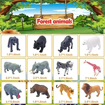 smilixin 24PCS Animal Figures Set for Kids Toys and Learning