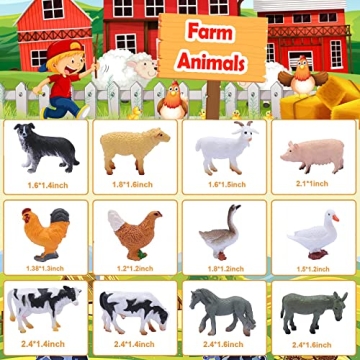 smilixin 24PCS Animal Figures Set for Kids Toys and Learning