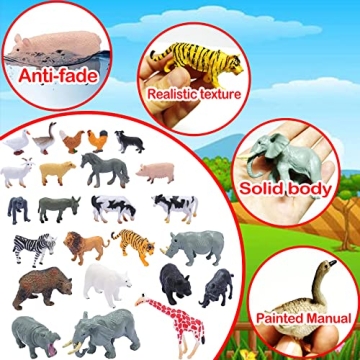 smilixin 24PCS Animal Figures Set for Kids Toys and Learning