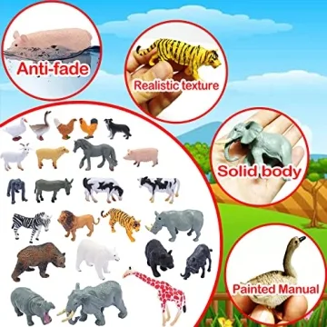smilixin 24PCS Animal Figures Set for Kids Toys and Learning