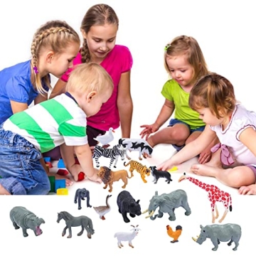 smilixin 24PCS Animal Figures Set for Kids Toys and Learning