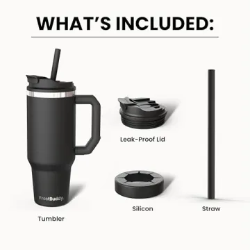 Thicc Buddy - 40 oz Stainless Steel Vacuum Insulated Tumbler with Lid and Straw for Water - Travel Mug Cupholder Friendly - Gifts for Women Men Him Her