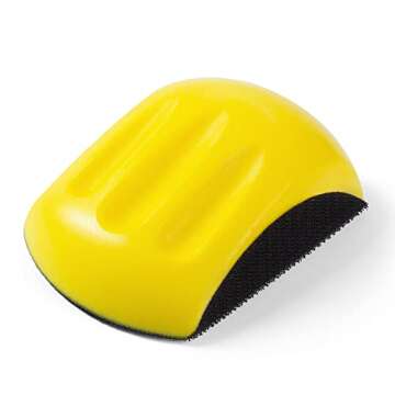 Shawya Hand Sanding Block 5 Inch Hook and Loop Sanding Block 1 Pack Mouse Sanding Block for Woodworking Furniture Restoration Automotive Body Arts Crafts