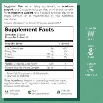 EcoNugenics PectaClear Detox Supplement for Toxic Metal Cleanse – Naturally & Safely Eliminates Toxins for Gut, Liver & Kidney Detox & Repair – Helps with Energy, Weight, Hormone Balance – 60 Capsules