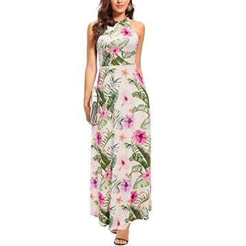 STYLEWORD 2025 Fashion Women's Summer Maxi Sleeveless Sundress Hawaiian Beach Flowy Vacation Cruise ...