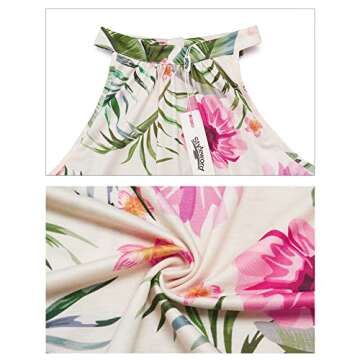 STYLEWORD 2025 Fashion Women's Summer Maxi Sleeveless Sundress Hawaiian Beach Flowy Vacation Cruise Long Spring Dress(Floral 40,M)