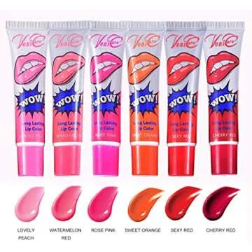 6 Colors Lip Stain Gloss Tattoo Magic Color Peel Off Mask Tint Long Lasting Waterproof Lip Gloss VeniCare