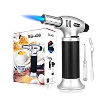 Culinary Torch, Sondiko Kitchen Blow Torch Refillable Butane Torch with Adjustable Flame and Safety ...