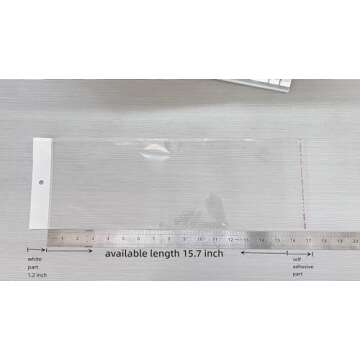 PABCK 100 Pack (Available Size 6.1x15.7 inch) Clear Self Adhesive Straight Hair Packaging Bags with Hang Hole Wigs Hair Storage Beauty Personal Care Hair Care Extensions Wigs Accessories