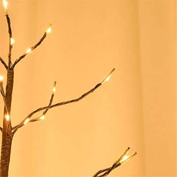 Leruckdite LED Tree Light 5ft 518L Warm White Artificial Tree Decoration for Bedroom Indoor Outdoor ...