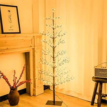 Leruckdite LED Tree Light 5ft 518L Warm White Artificial Tree Decoration for Bedroom Indoor Outdoor Home Festival Party Wedding