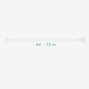 Zenna Home Adjustable Tension Shower Rod 44 to 72 Inches