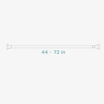 Zenna Home Adjustable Tension Shower Rod 44 to 72 Inches