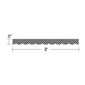 Schoolgirl Style Black and White Gingham Bulletin Board Borders, Woodland Whimsy Classroom Decorations, 39 Feet