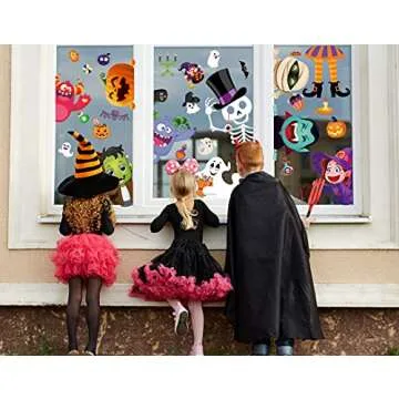 BAYLAY Halloween Window Clings - 10 Sheets for Decorating