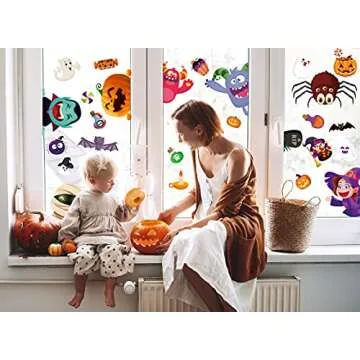 BAYLAY Halloween Window Clings - 10 Sheets for Decorating