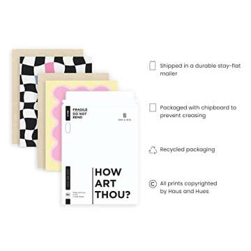 HAUS AND HUES Danish Pastel Posters - Set of 6 Pastel Pink Poster, Colorful Pastel Pictures for Wall, Cute Posters for Room Aesthetic, Trendy Dorm Posters for College Girls (Unframed)