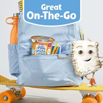 Kellogg's Frosted Mini-Wheats Breakfast Cereal Cups, High Fiber Cereal, Kids Snacks, Original, 30oz Case (12 Cups)