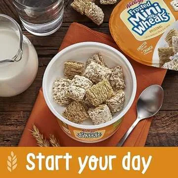 Kellogg's Frosted Mini-Wheats Breakfast Cereal Cups, High Fiber Cereal, Kids Snacks, Original, 30oz Case (12 Cups)