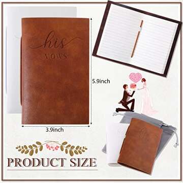 2 Pcs Wedding Vow Books His and Hers Vow Books Vow Notebook for Wedding Vows Journal Wedding Day Off...