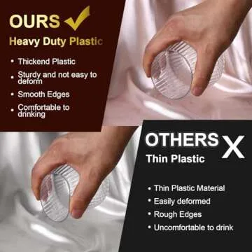 Lueumxc 40 Pack Plastic Ribbed Wine Glasses, 14Oz Origami Disposable Wine Glasses Unbreakable Clear Plastic Cocktail Glasses Recyclable Shatterproof Reusable Plastic Wine Cups (14oz 40pack)