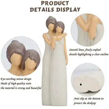 LCCCK Mother Daughter Figurines Give Mom Gifts,Mother Daughter Hugging Figurine Statues,Meaningful Family Mementos,Suitable for Placement Home Bedroom Living Room Tabletop Shelf Decor Statue
