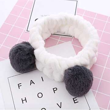 Huachi Headbands Women Washing Face Makeup Girls Baby Cute Elastic Facial Hair Bands Korean Beauty P...