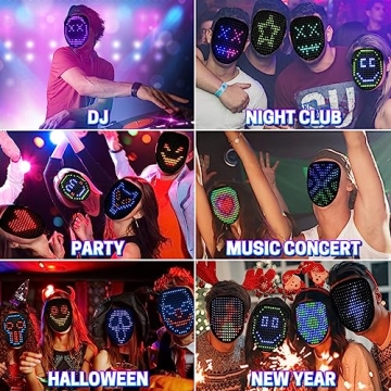 SPONDSOPH LED Halloween Mask with 50 Patterns for Kids