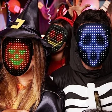 SPONDSOPH LED Halloween Mask with 50 Patterns for Kids