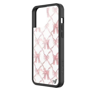 Wildflower Cases - Compatible with Apple iPhone 13 Pro Max | Protective Black Bumper, 4ft Drop Test Certified, Women Owned Small Business | On Pointe - Cute Trendy Coquette Pink Bows Ballet Slippers